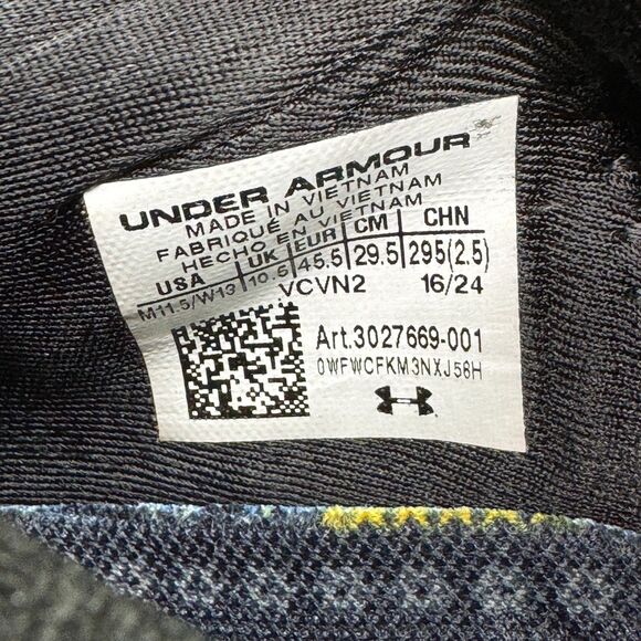 USED Under Armour HOVR Phantom 4 Día De Muertos Black sz 11.5 3027669-001 main image 7